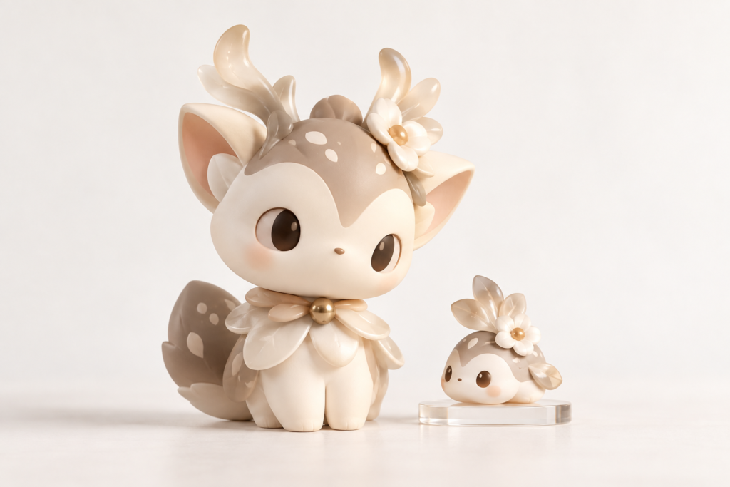 Figures & Collectibles
Custom character figures and mini collectibles developed from an original deer design