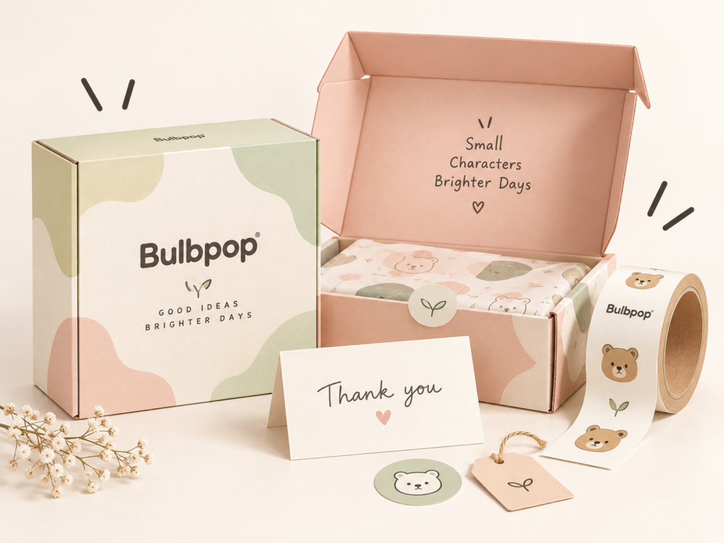 Custom Packaging & Presentation
Custom branded packaging, labels, cards, and presentation materials for character merchandise